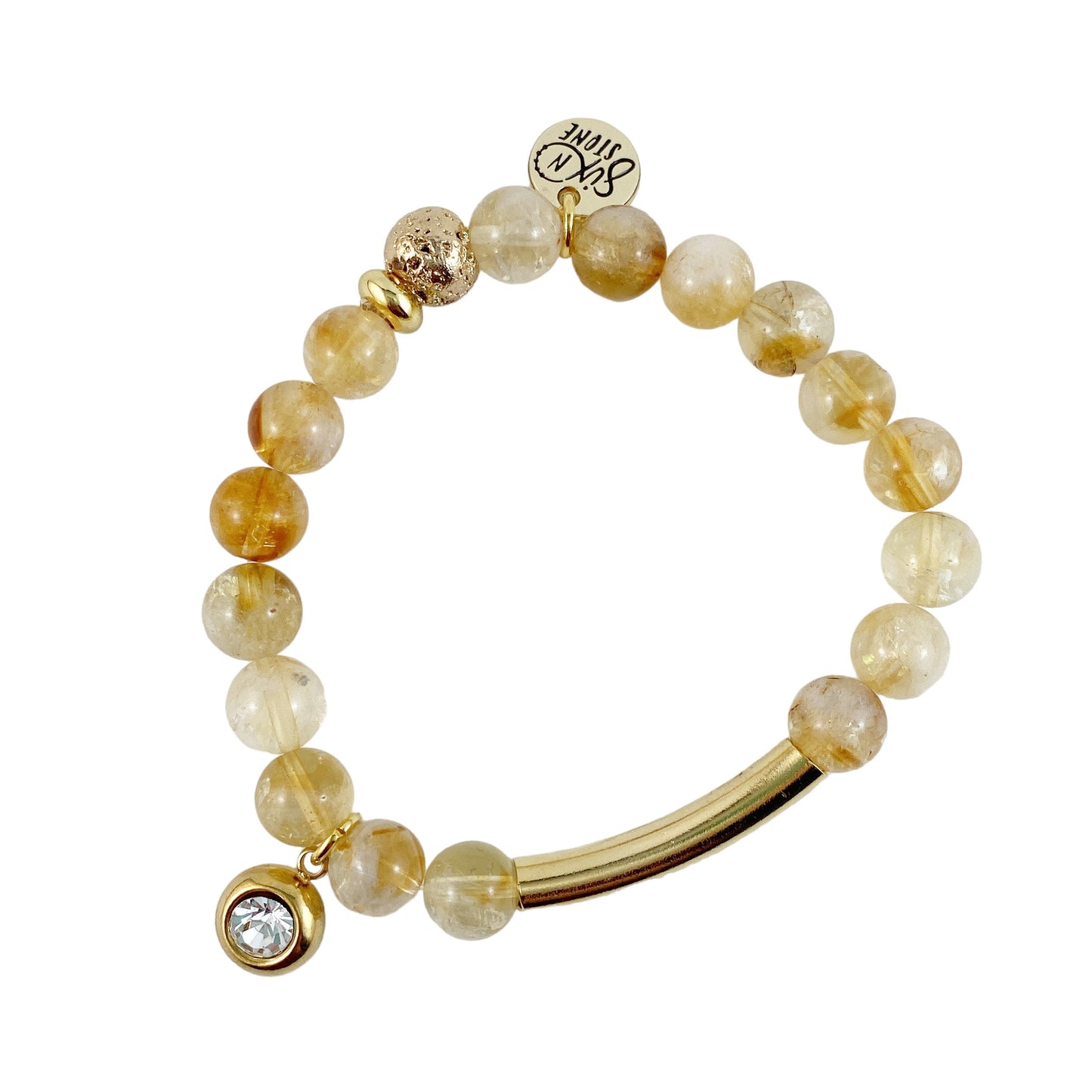 Bracelet jonc en citrine et or