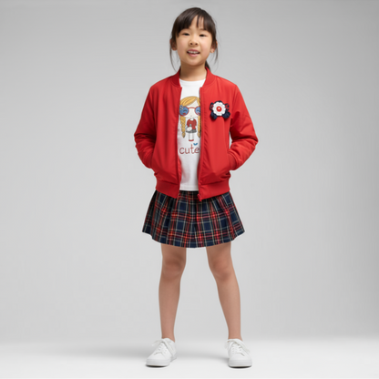 Ensemble Jupe et Top Carré Élégant pour Filles