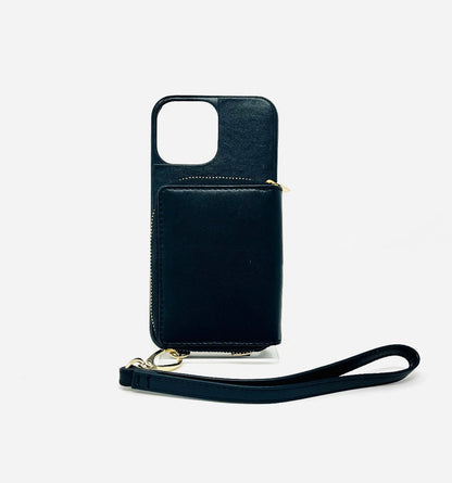 Maylia Leather Card Holder, Black