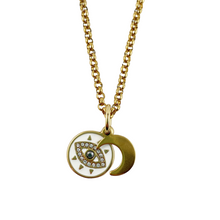 Collier œil et lune en or
