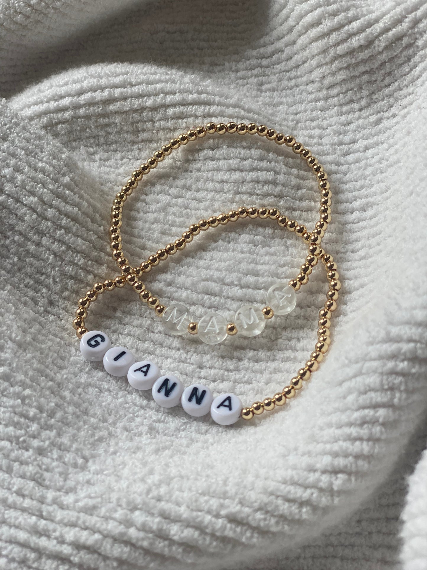 Bracelet prénom personnalisé 3mm en or 14K rempli