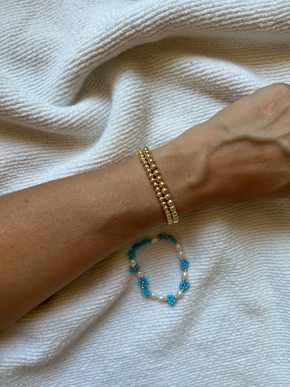 Bracelet à couches en or jaune 14 carats de 4 mm