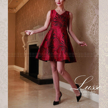 Robe Sasy évasée et perlée