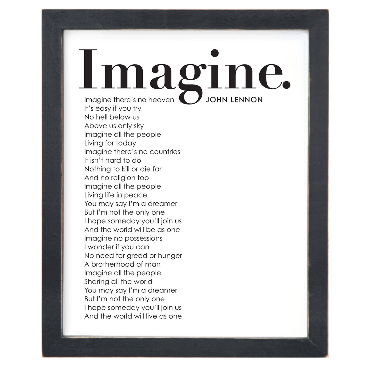 Framed Words - Imagine