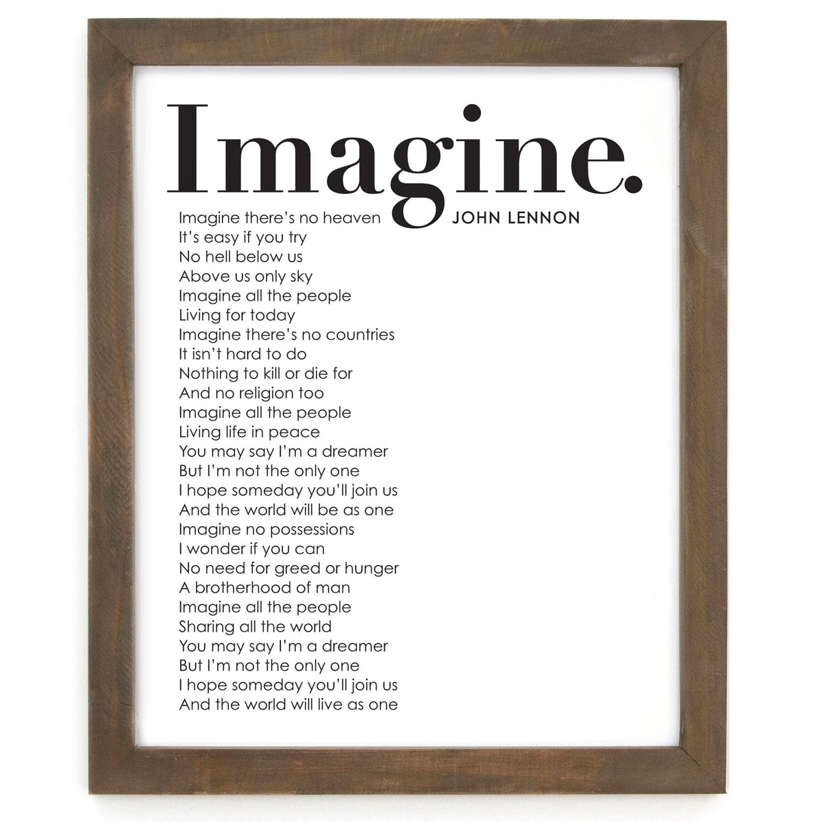 Framed Words - Imagine