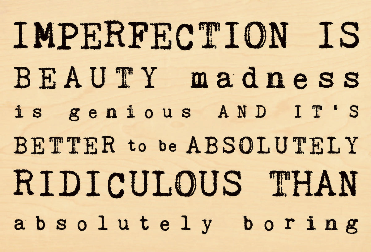 Wood Postcard - Imperfection Is Beauty