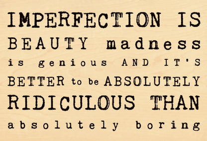 Wood Postcard - Imperfection Is Beauty