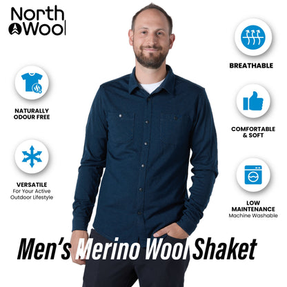 Shaket en mélange de laine mérinos NorthWool pour homme – Modèle épais
