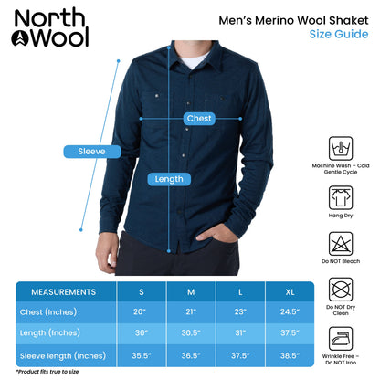 Shaket en mélange de laine mérinos NorthWool pour homme – Modèle épais