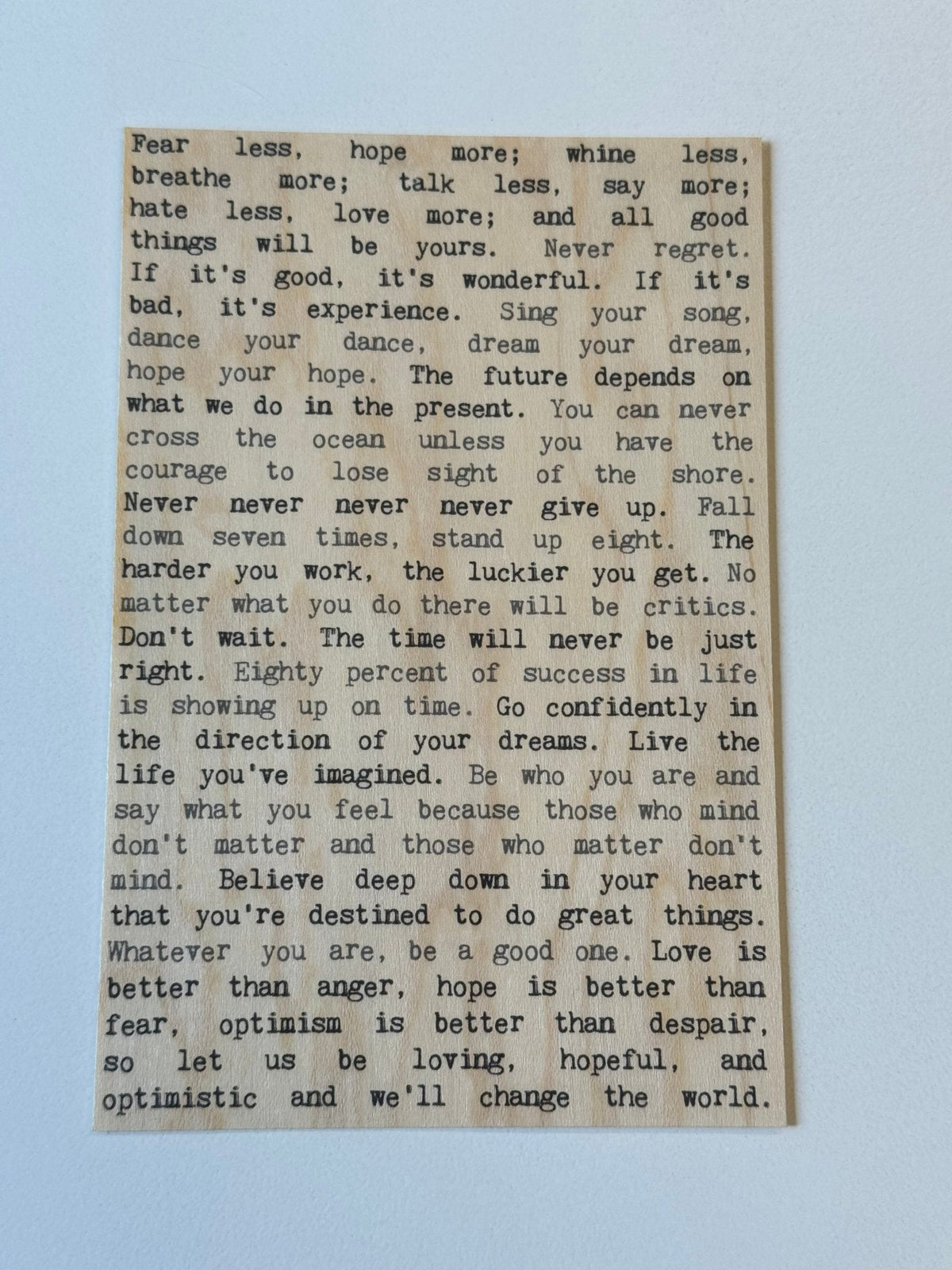 Wood Postcard - Inspiration