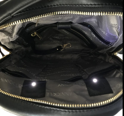 Black Soft Leather Patina Backpack, Alice