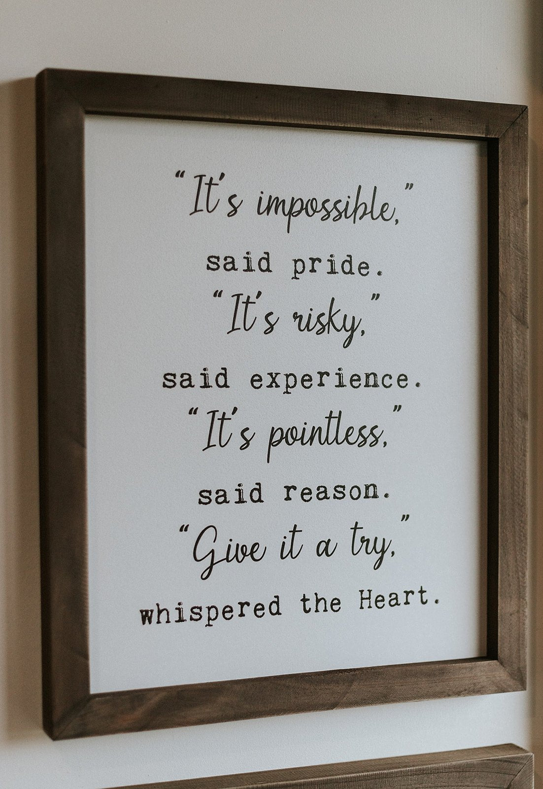 Framed Words - It's Impossible
