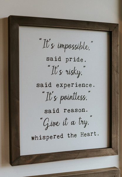 Framed Words - It's Impossible