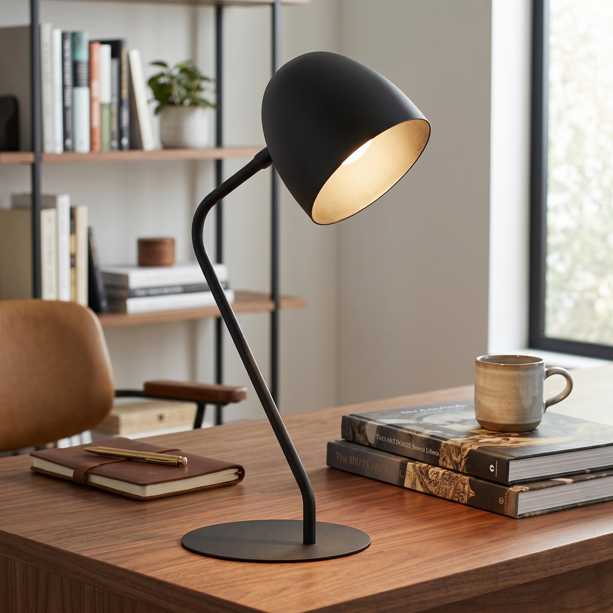 Lampe de table moderne et minimaliste SOHO noire pour chambre à coucher et table de chevet