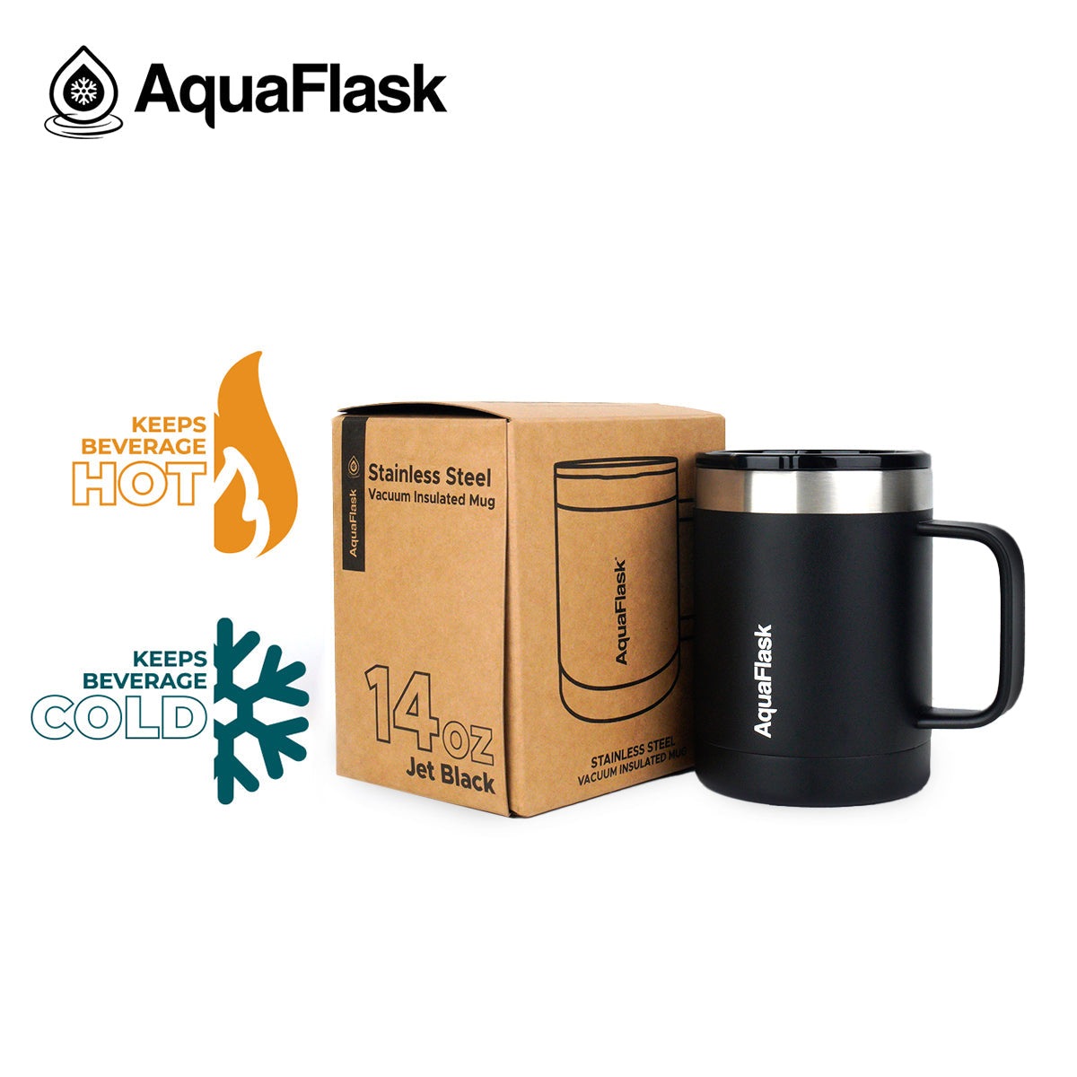Mug Aquaflask isotherme avec couvercle et anse 415 ml (14 oz)