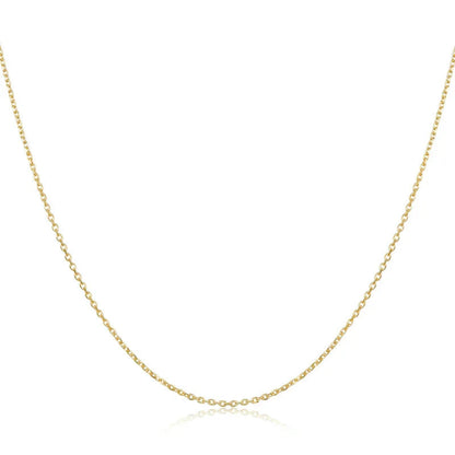Collier chaîne basique en argent sterling 925 couleur or véritable - Sca016
