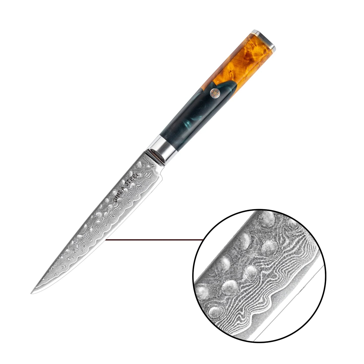 Couteau utilitaire Kaze Katana 6" | Acier Damas par Ginza Steel