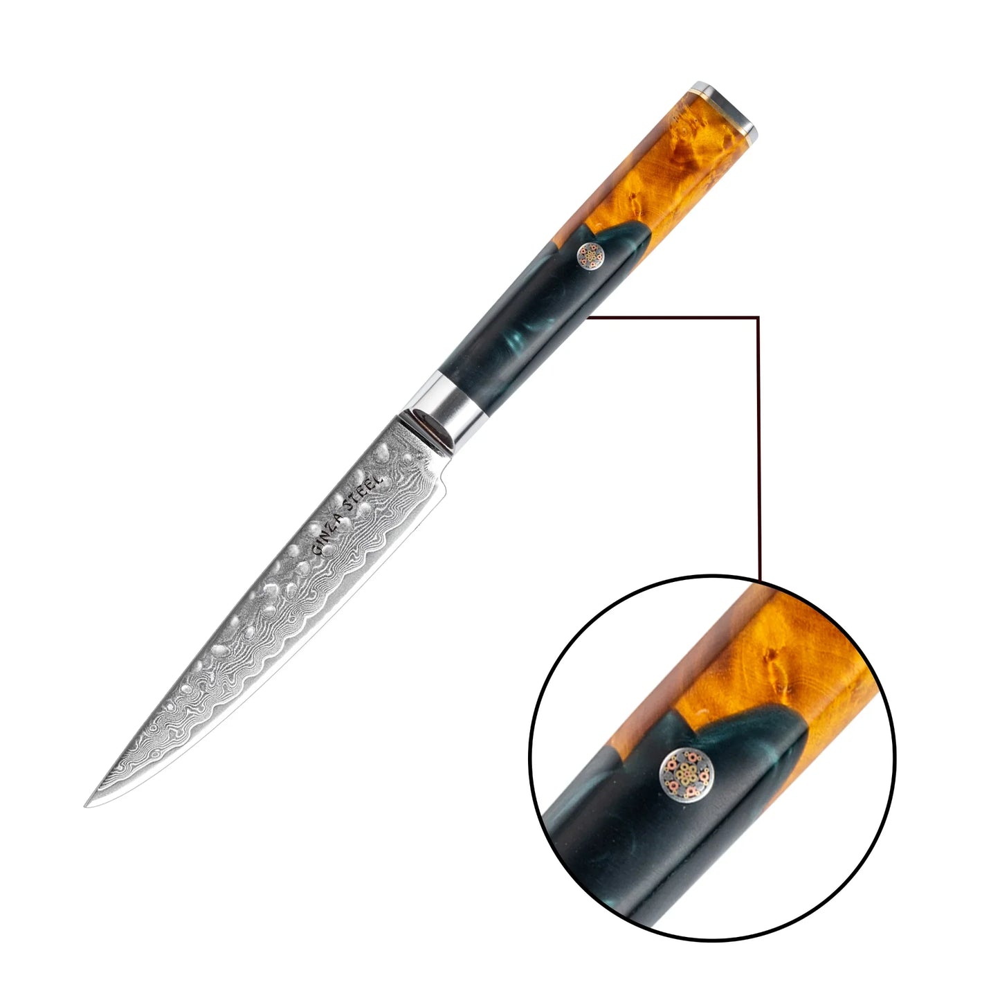 Couteau utilitaire Kaze Katana 6" | Acier Damas par Ginza Steel