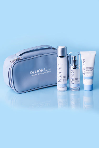 Kit Anti-Âge 3 Étapes avec Trousse de Maquillage