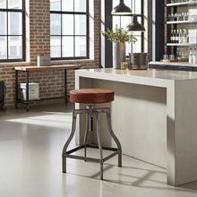 Counter stool in leather