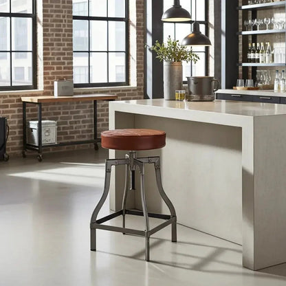 Tabouret de comptoir en cuir