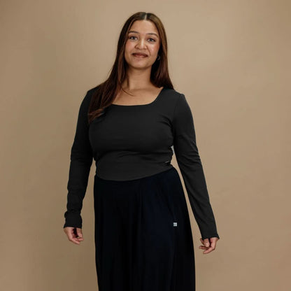 Ladies Bamboo Eva Sculpted Square Neck Crop | Juniper