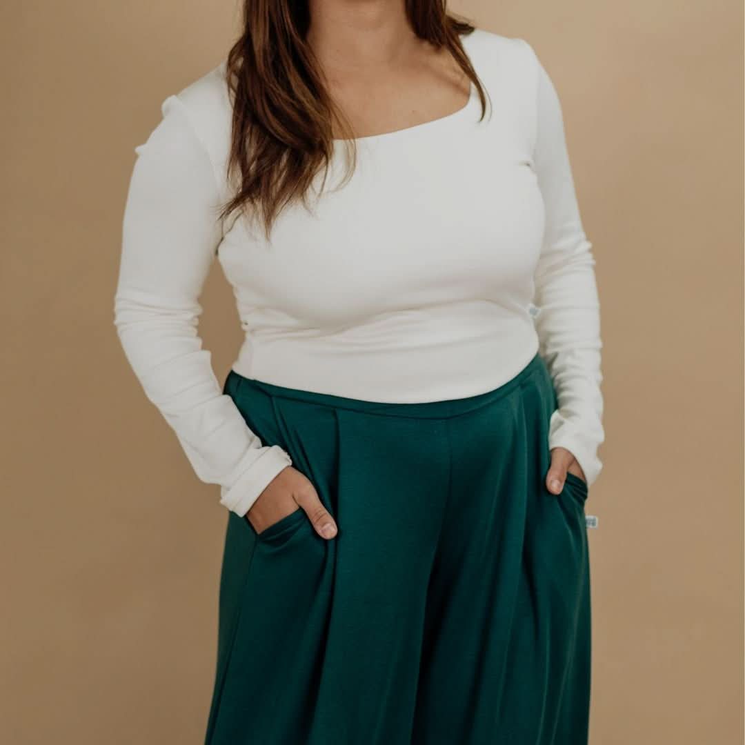 Ladies Bamboo Eva Sculpted Square Neck Crop | Juniper
