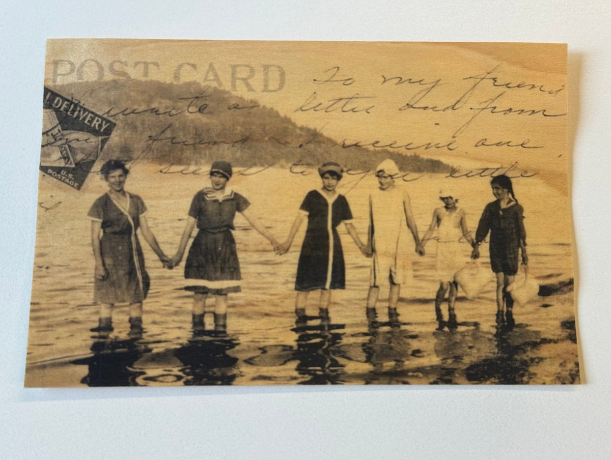 Wood Postcard - Ladies Swimming