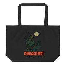 Grand sac fourre-tout bio Scène de zombie poulet d'Halloween