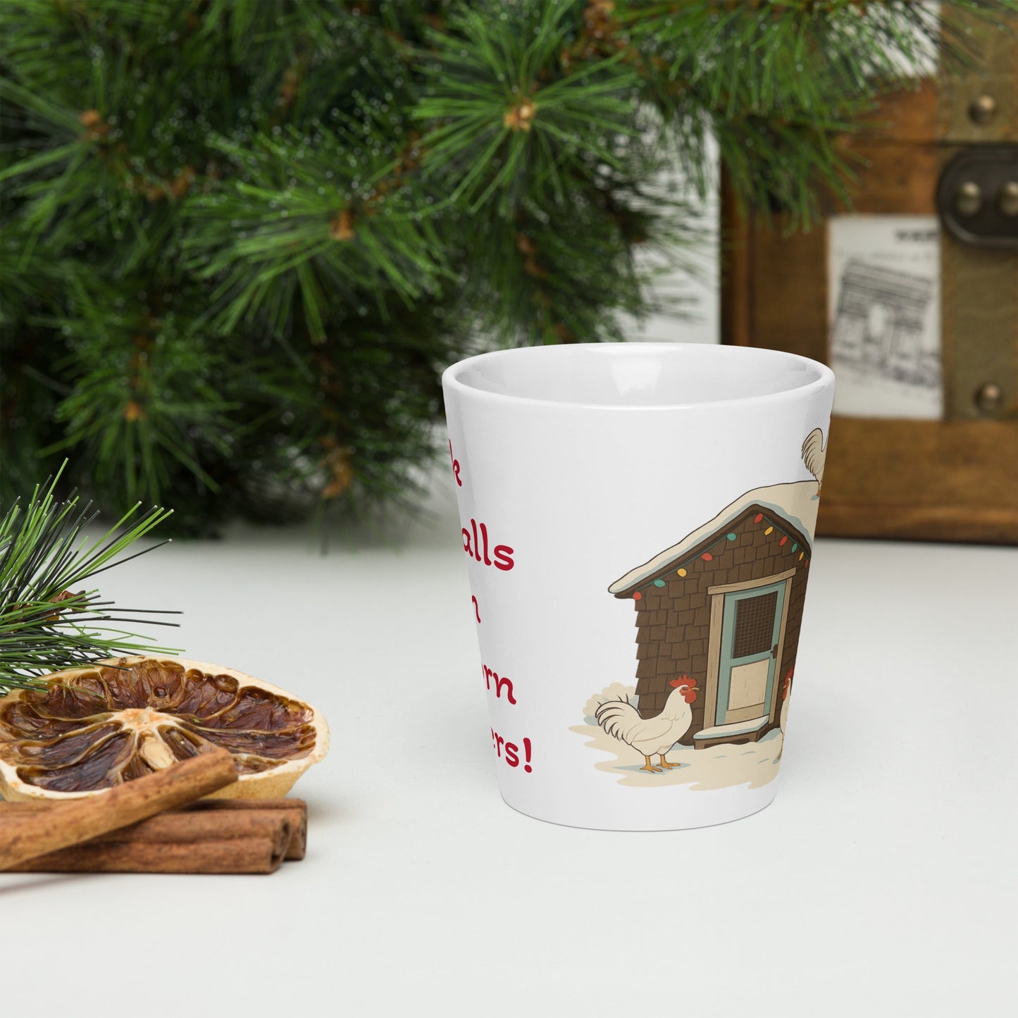 Tasse Chickmas Deck the Leghorn Latte