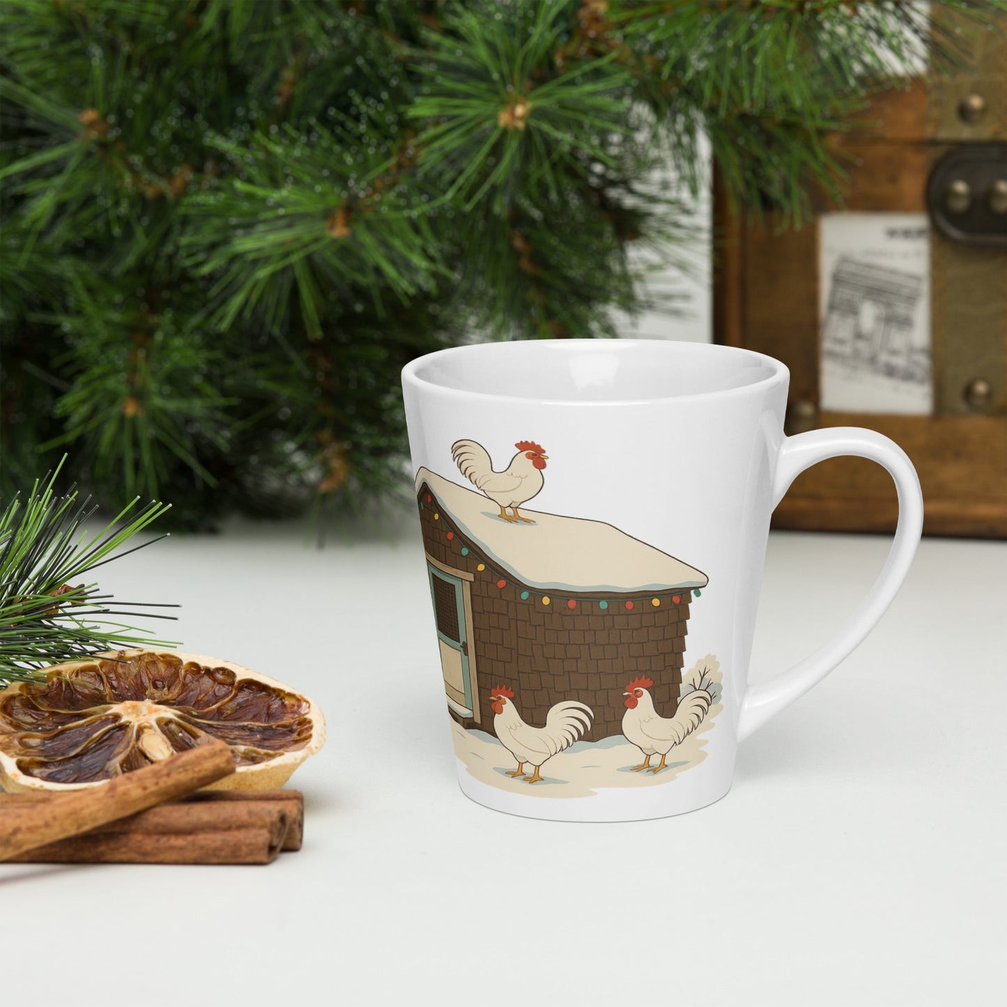 Tasse Chickmas Deck the Leghorn Latte