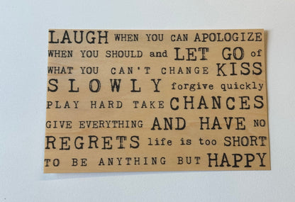 Wood Postcard - Laugh When You Can