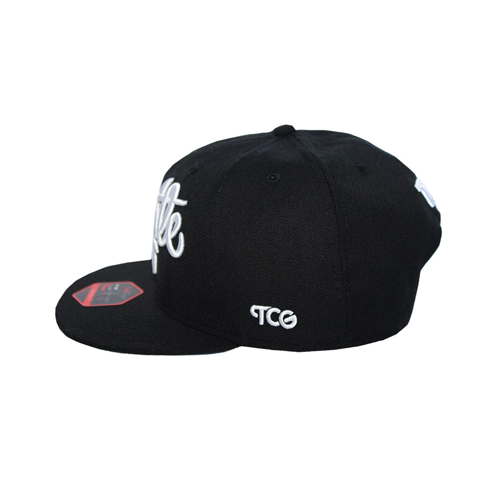 Hustle - T.O. - Casquette Snapback Blanche et Noire The Cap Guys TCG / Inspired Exclusives