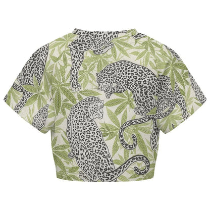 Leopard Cropped Raglan T-Shirt