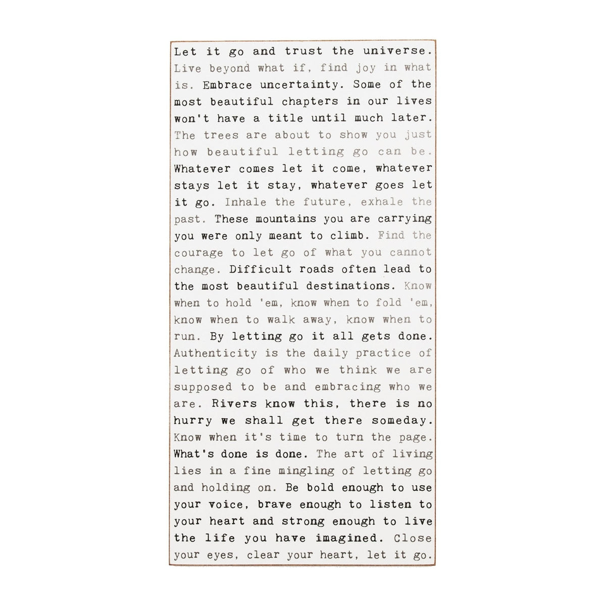 Typewriter Sign - Let It Go