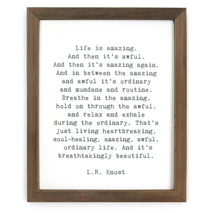 Framed Words - Life is Amazing