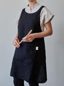 Tablier en lin - Noir