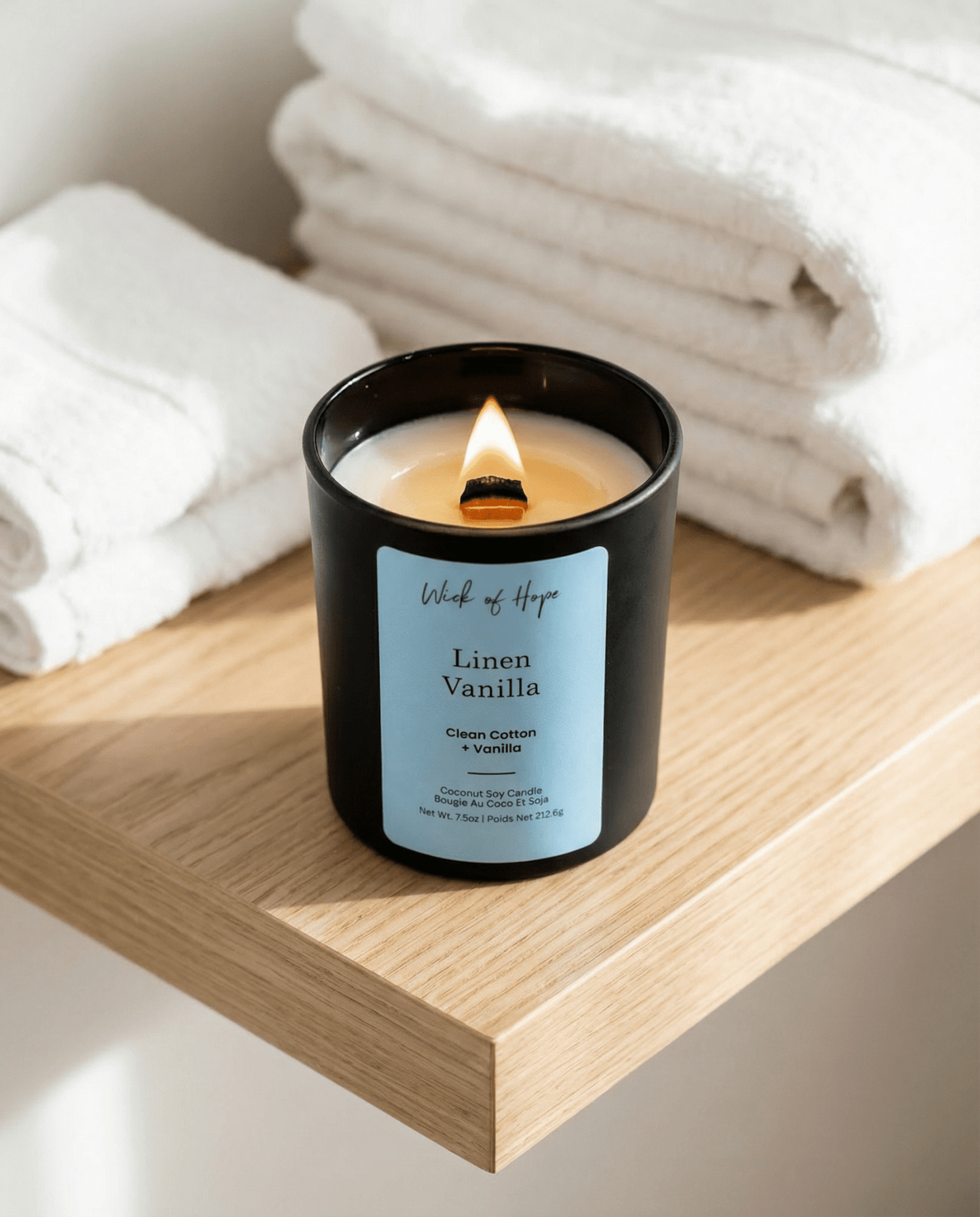 Linen Vanilla Candle | Clean Cotton + Vanilla