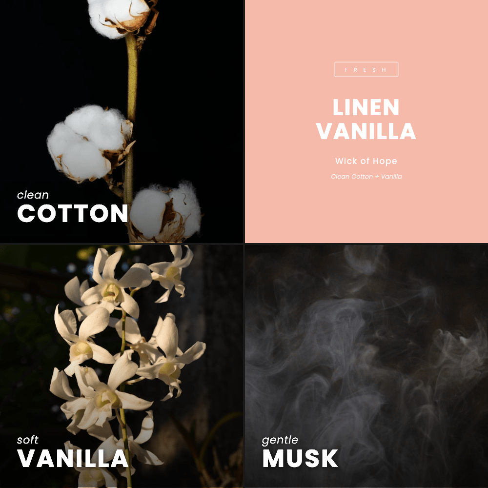 Linen Vanilla Candle | Clean Cotton + Vanilla