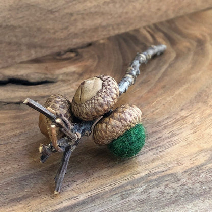 Acorn Stem | Felted | Dark Green