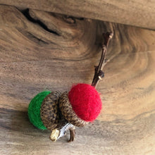 Acorn Stem | Felted | Green & Red