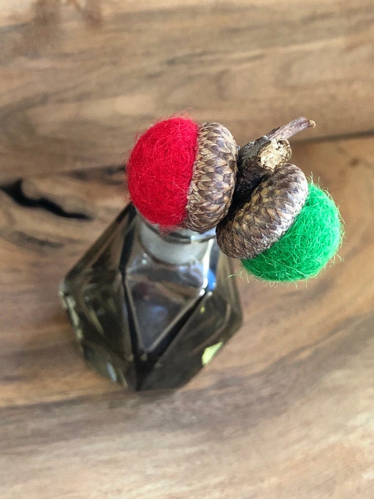 Acorn Stem | Felted | Green & Red