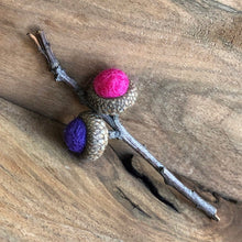 Acorn Stem | Felted | Purple & Pink