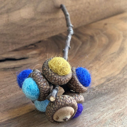 Acorn Stem | Felted | Shades of Blue