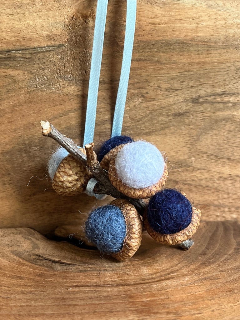 Acorn Stem | Felted | Shades of Blue Grey