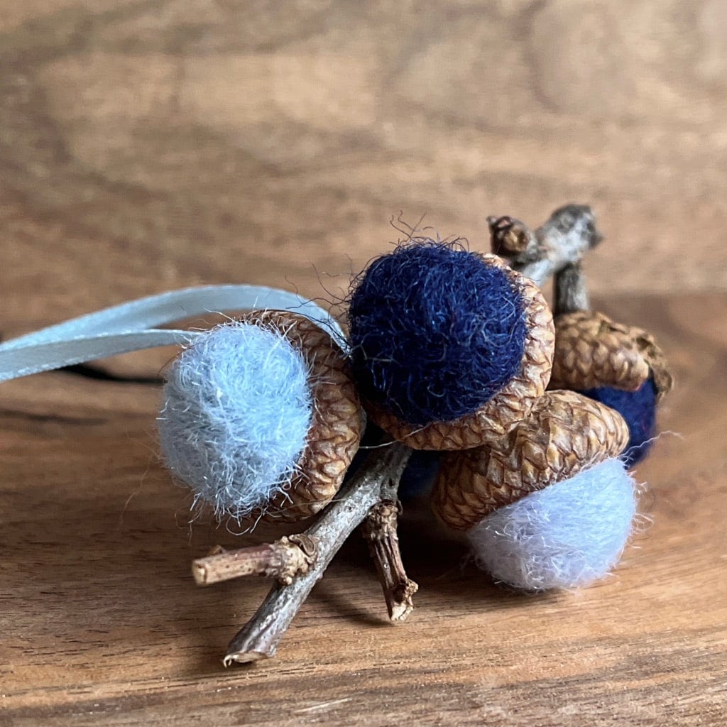 Acorn Stem | Felted | Shades of Blue Grey