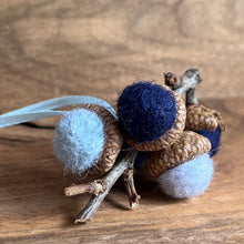 Acorn Stem | Felted | Shades of Blue Grey
