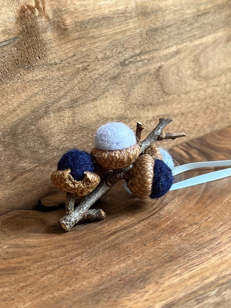 Acorn Stem | Felted | Shades of Blue Grey