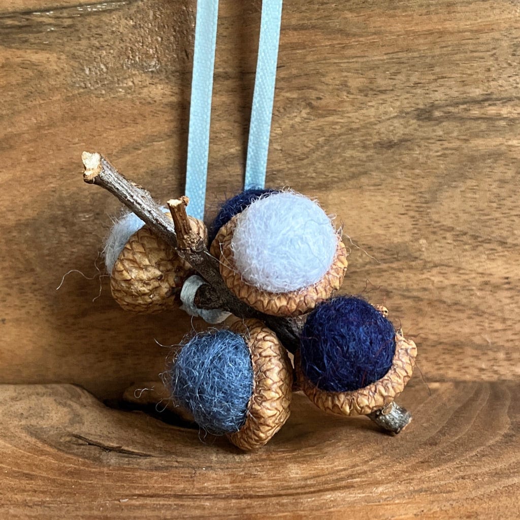 Acorn Stem | Felted | Shades of Blue Grey