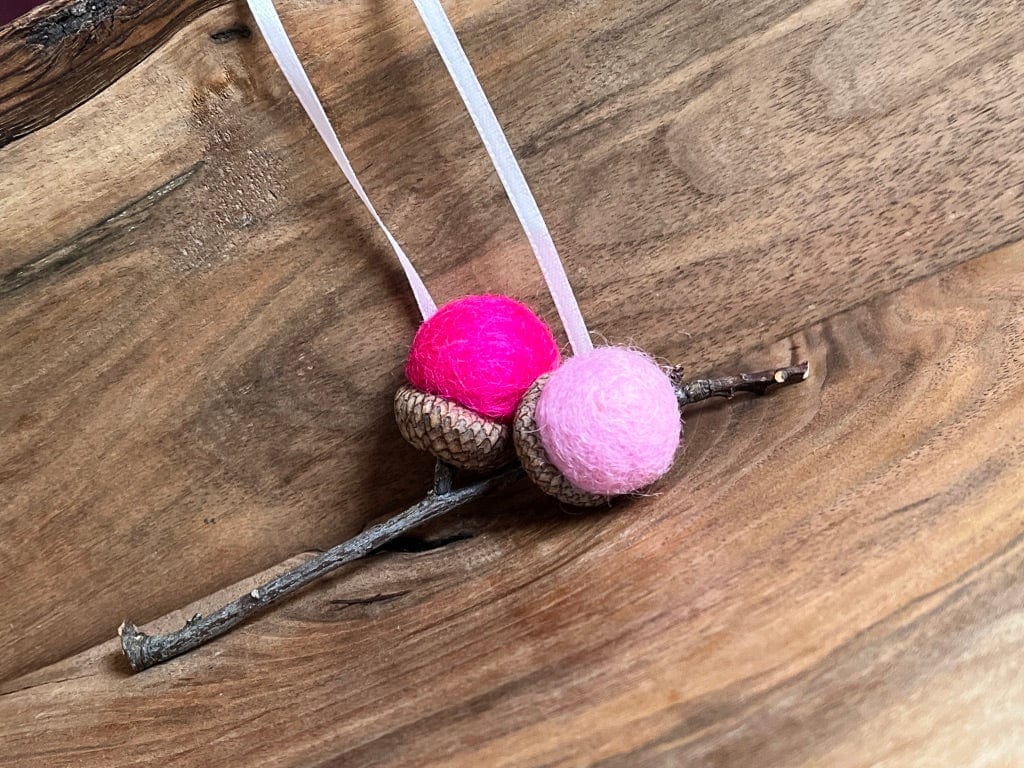 Acorn Stem | Felted | Shades of Pink